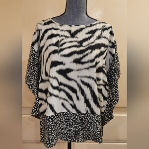 Michael Kors Zebra & Abstract Print Blouse S/M